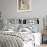  Headboard Cabinet Concrete Grey 220 cm