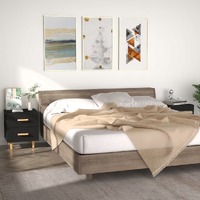  Bed Cabinets 2 pcs Black 40x35x47.5 cm
