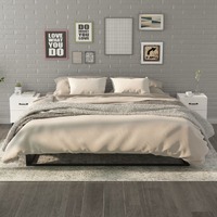  Bedside Cabinets 2 pcs High Gloss White 40x35x47.5 cm