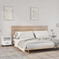  Bedside Cabinets 2 pcs White Engineered Wood