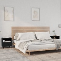  Bedside Cabinets 2 pcs Black Engineered Wood