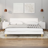  Bedside Cabinets 2 pcs High Gloss White Engineered Wood