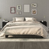  Bedside Cabinets 2 pcs Black Engineered Wood