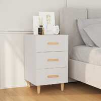  Bedside Cabinet White 40x40x66 cm Engineered Wood