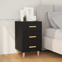  Bedside Cabinet Black 40x40x66 cm Engineered Wood
