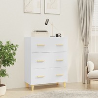  Sideboard High Gloss White 70x34x90 cm Engineered Wood