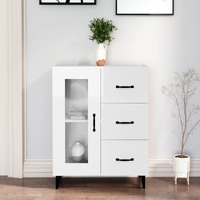  Sideboard High Gloss White 69.5x34x90 cm Engineered Wood