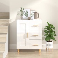  Sideboard High Gloss White 69.5x34x90 cm Engineered Wood