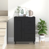  Sideboard Black 69.5x34x90 cm Engineered Wood