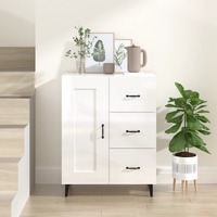 Sideboard High Gloss White 69.5x34x90 cm Engineered Wood