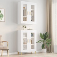  Hanging Wall Cabinet White 69.5x34x90 cm