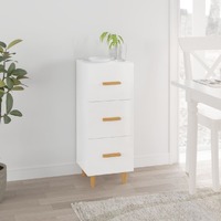 Sideboard High Gloss White 34.5x34x90 cm Engineered Wood