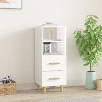  Sideboard High Gloss White 34.5x34x90 cm Engineered Wood