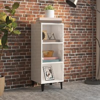  Sideboard High Gloss White 34.5x32.5x90 cm Engineered Wood