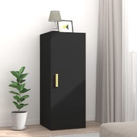  Wall Cabinet Black 34.5x34x90 cm Engineered Wood
