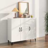  Sideboard High Gloss White 90x34x80 cm Engineered Wood