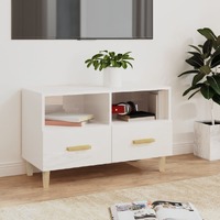  TV Cabinet High Gloss White 80x36x50 cm Engineered Wood