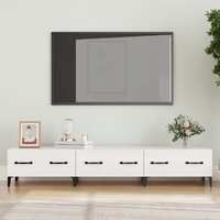  TV Cabinet High Gloss White 150x34.5x30 cm Engineered Wood