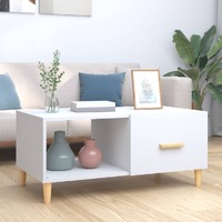  Coffee Table White 89.5x50x40 cm Engineered Wood