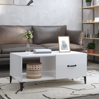  Coffee Table High Gloss White 90x50x40 cm Engineered Wood