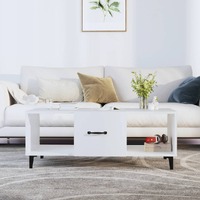  Coffee Table White 102x50x40 cm Engineered Wood