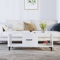  Coffee Table High Gloss White 102x50x40 cm Engineered Wood