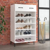  Shoe Cabinet White 60x35x105 cm Engineered Wood
