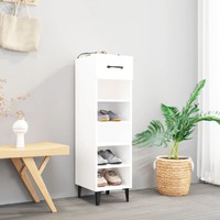  Shoe Cabinet White 30x35x105 cm Engineered Wood