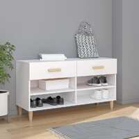  Shoe Cabinet White 102x35x55 cm Engineered Wood