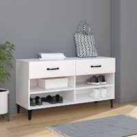  Shoe Cabinet White 102x35x55 cm Engineered Wood
