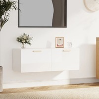  Wall Cabinet High Gloss White 100x36.5x35 cm Engineered Wood
