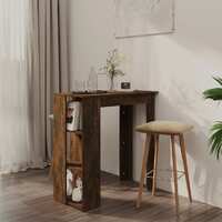  Bar Table with Shelf Smoked Oak 102x50x103.5 cm Engineered Wood