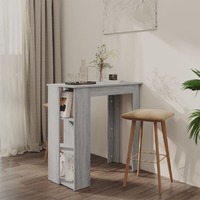 Bar Table with Shelf Grey Sonoma 102x50x103.5 cm Engineered Wood