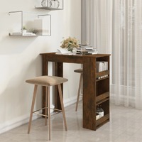  Bar Table with Storage Rack Smoked Oak 102x50x103.5cm Engineered Wood