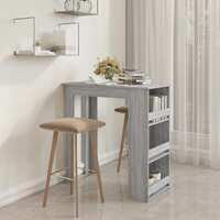  Bar Table with Storage Rack Grey Sonoma 102x50x103.5cm Engineered Wood