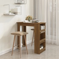  Bar Table with Storage Rack Brown Oak 102x50x103.5 cm Engineered Wood