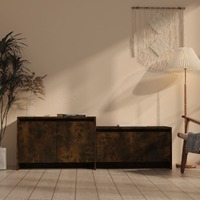  TV Cabinet Smoked Oak 146.5x35x50 cm Engineered Wood