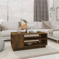  Coffee Table Smoked Oak 102x55x43 cm Engineered Wood