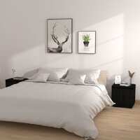  Bedside Cabinets 2 pcs Black 40x30x40 cm Solid Wood Pine