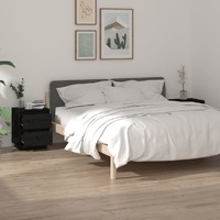  Bedside Cabinets 2 pcs Black 40x35x50 cm Solid Wood Pine