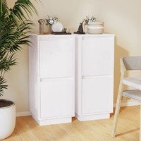  Sideboards 2 pcs White 31.5x34x75 cm Solid Wood Pine