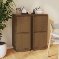  Sideboards 2 pcs Honey Brown 31.5x34x75 cm Solid Wood Pine