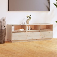  TV Cabinet 140x37x50 cm Solid Wood Pine