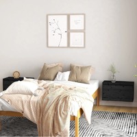 Wall Cabinets 2 pcs Black 60x30x35 cm Solid Wood Pine
