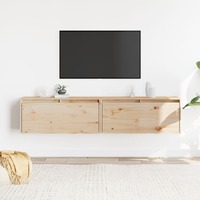  Wall Cabinets 2 pcs 80x30x35 cm Solid Wood Pine
