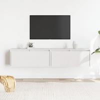  Wall Cabinets 2 pcs White 80x30x35 cm Solid Wood Pine