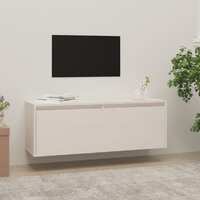  Wall Cabinet White 100x30x35 cm Solid Wood Pine