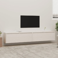  Wall Cabinets 2pcs White 100x30x35 cm Solid Wood Pine