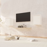  Wall Cabinets 2pcs White 30x30x40 cm Solid Wood Pine