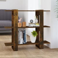  Book Cabinet/Room Divider Smoked Oak 100x30x87 cm